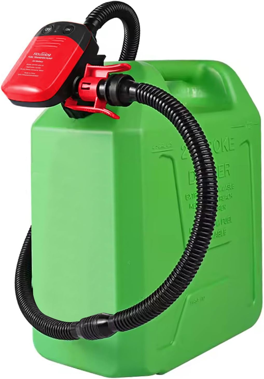 Portable Fuel Transfer Pump - Auto-Stop Sensor, 3 Adapters