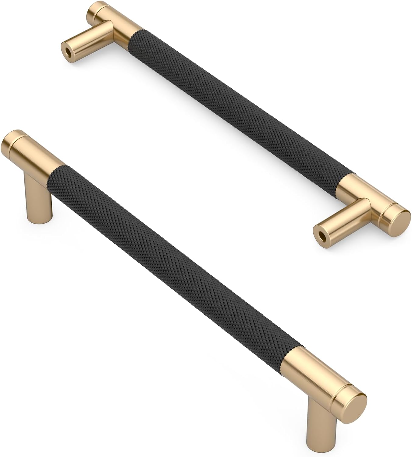 Matte Black Cabinet Pulls - 10 Pack Knurled Handles for Upgrade