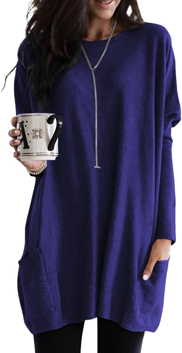 Dokotoo Womens Fall Fashion Long Sleeve Pullover Tunic Tops