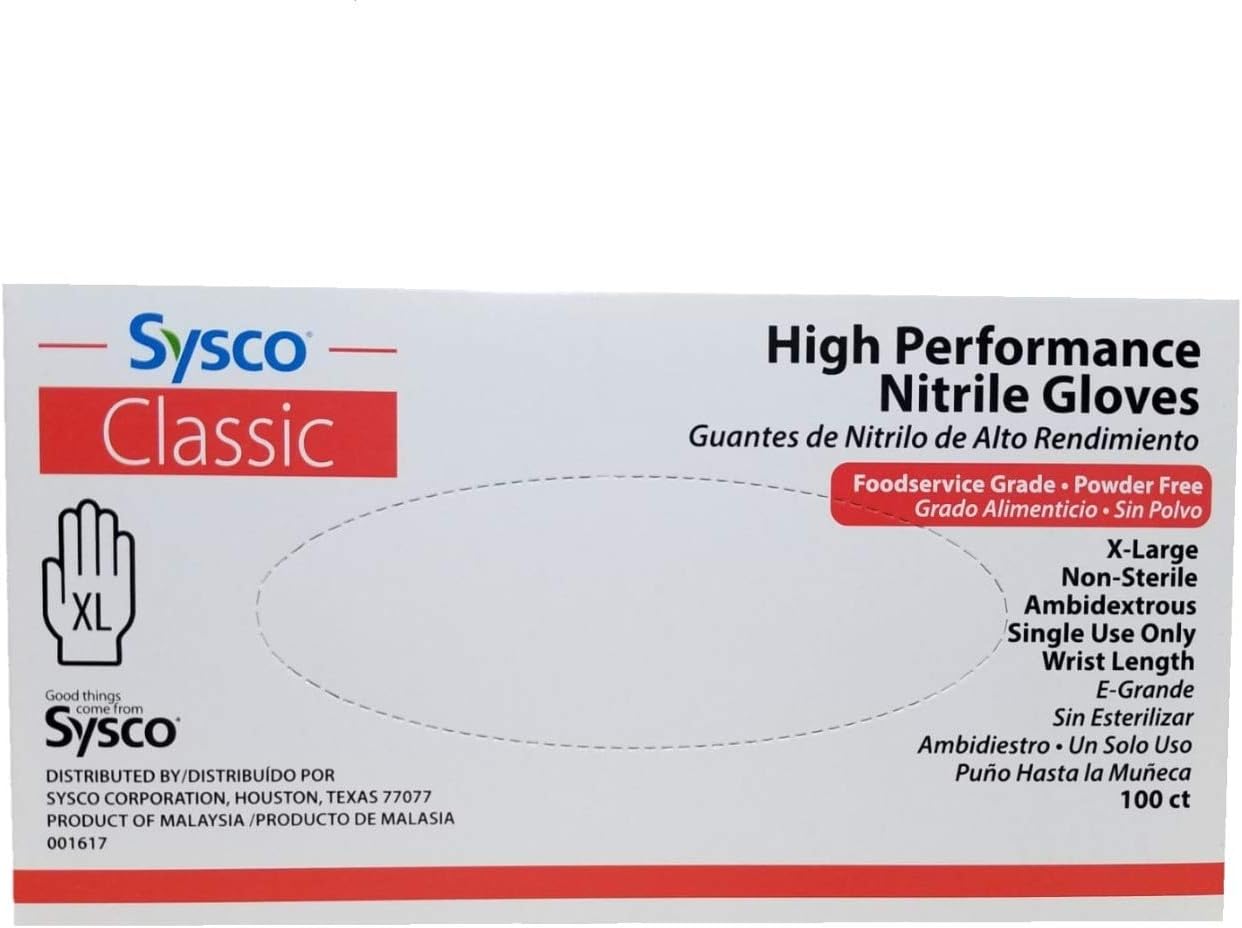 SYSCO XL Nitrile Gloves - 100pcs Powder Free | High Performance