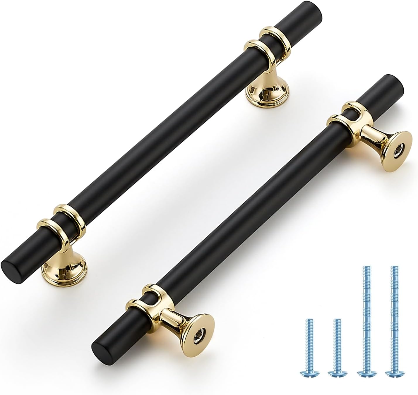 Matte Black and Brushed Brass Cabinet Handles for Modern Homes