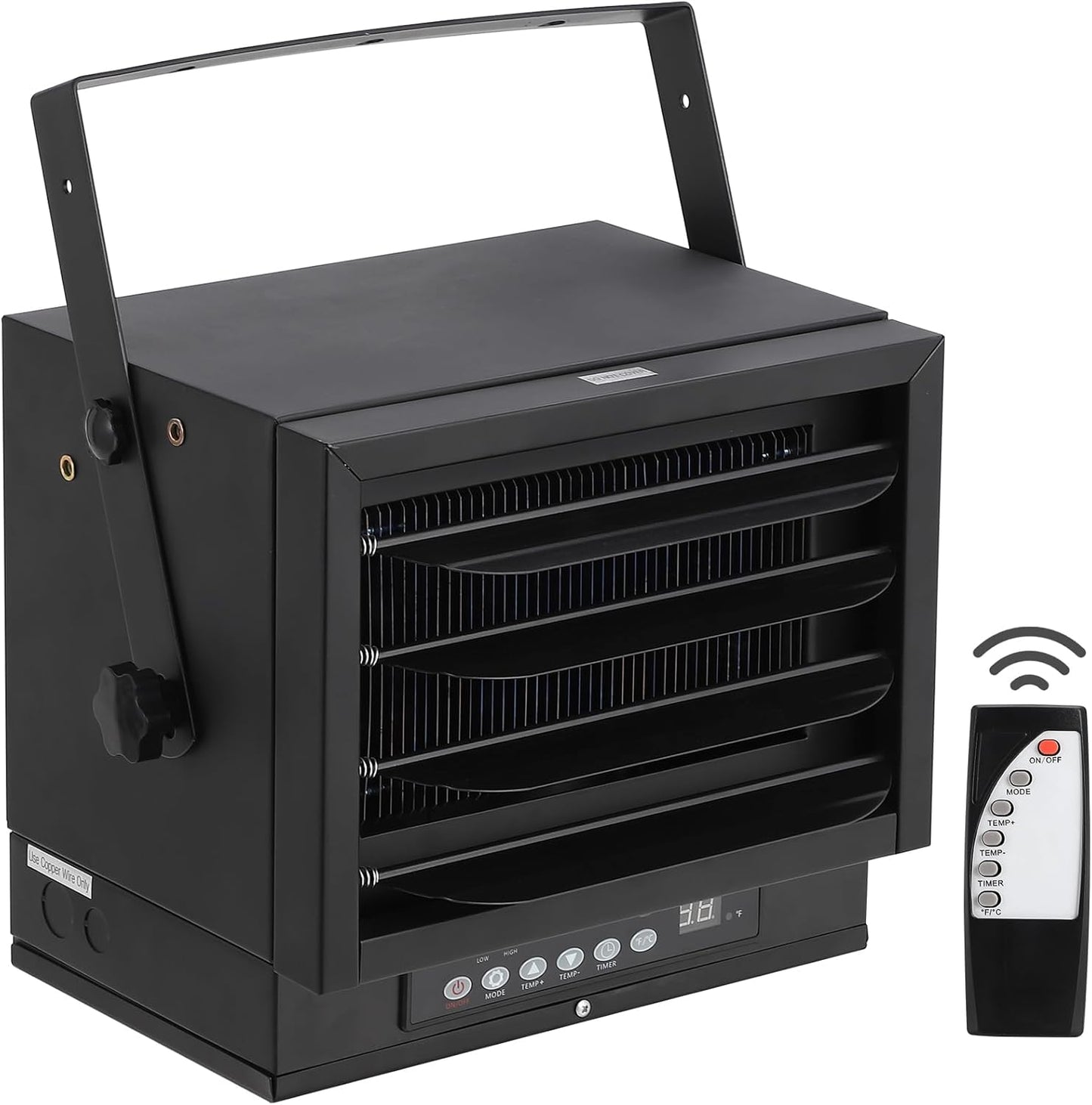 Fasyou Electric Garage Heater: Remote Control, 12-Hr Timer, Thermostat