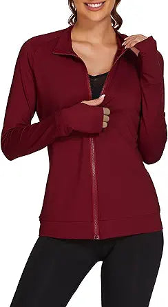 Pinspark Lightweight Workout Jacket for Women with Thumb Holes