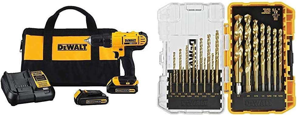 DEWALT 20V Max Cordless Drill/Driver Kit with Drill Bit Set