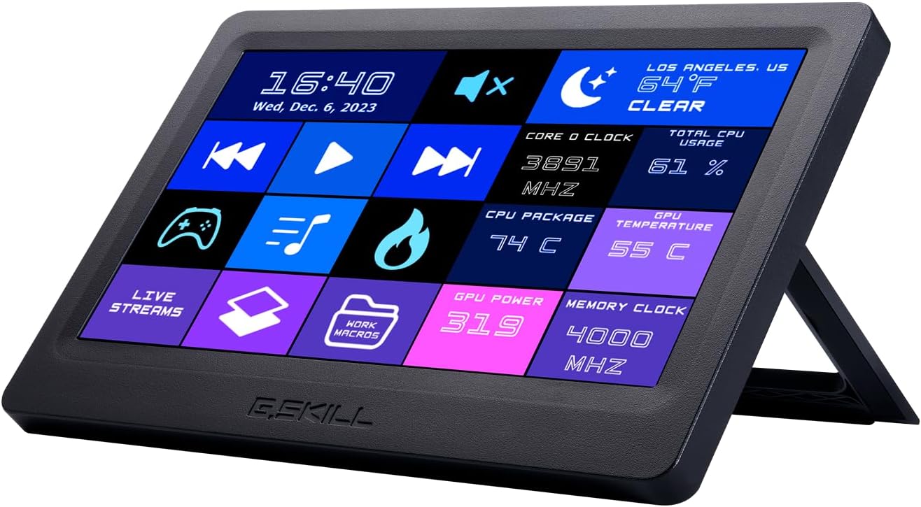 G.SKILL WigiDash PC Command Panel - 7 inch Touch Display