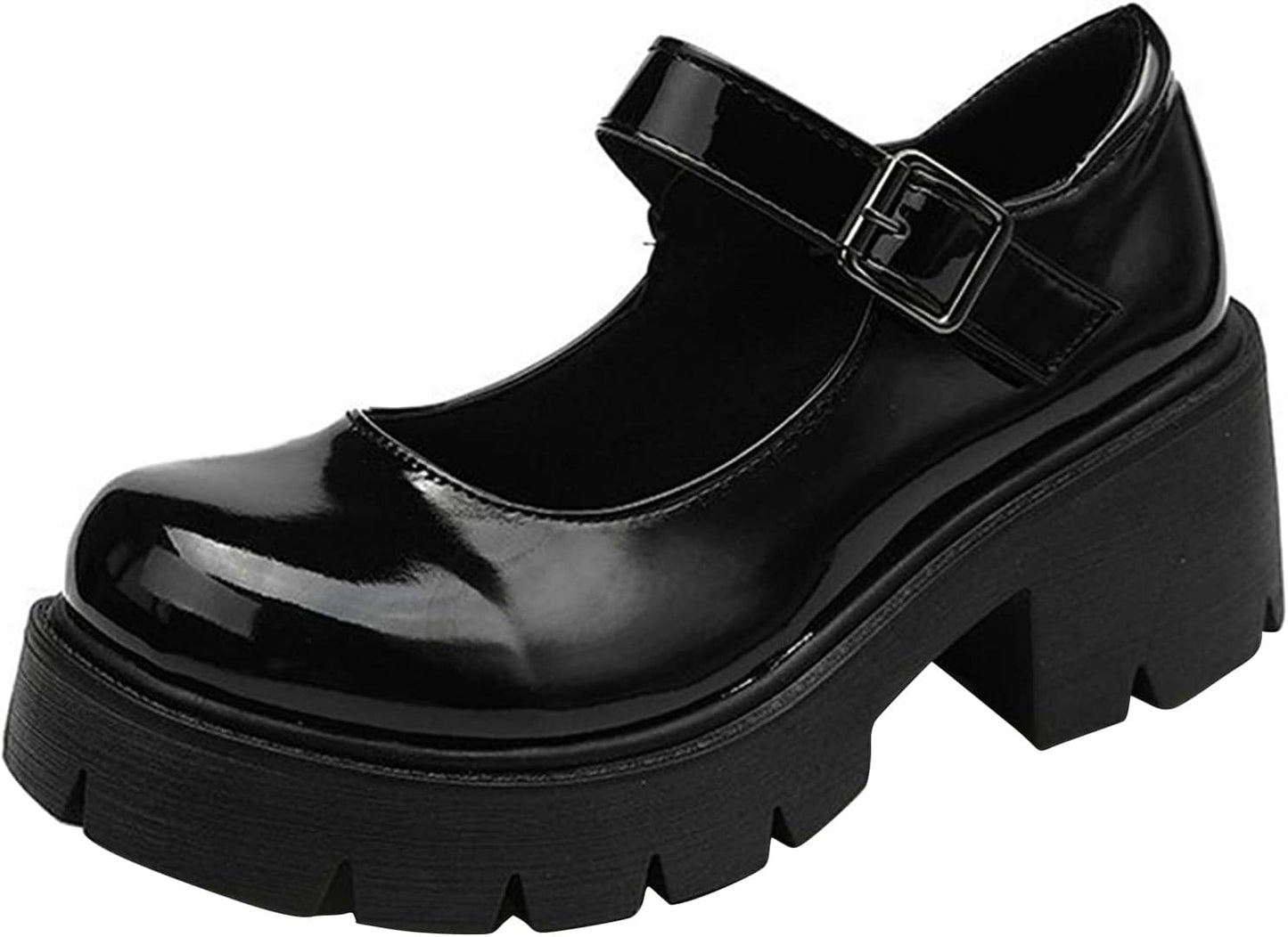 Women's Platform Mary Janes Chunky Heel Ankle Strap Shoes