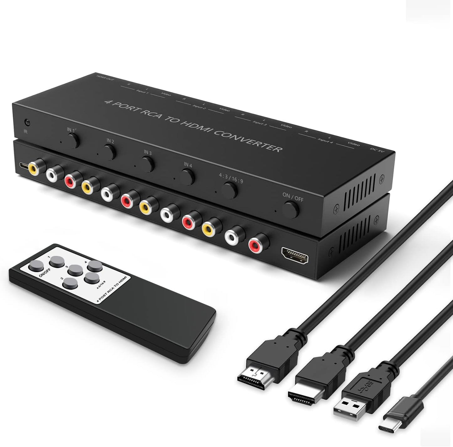 4Port AV to HDMI Converter for WII, N64, PS1, and More