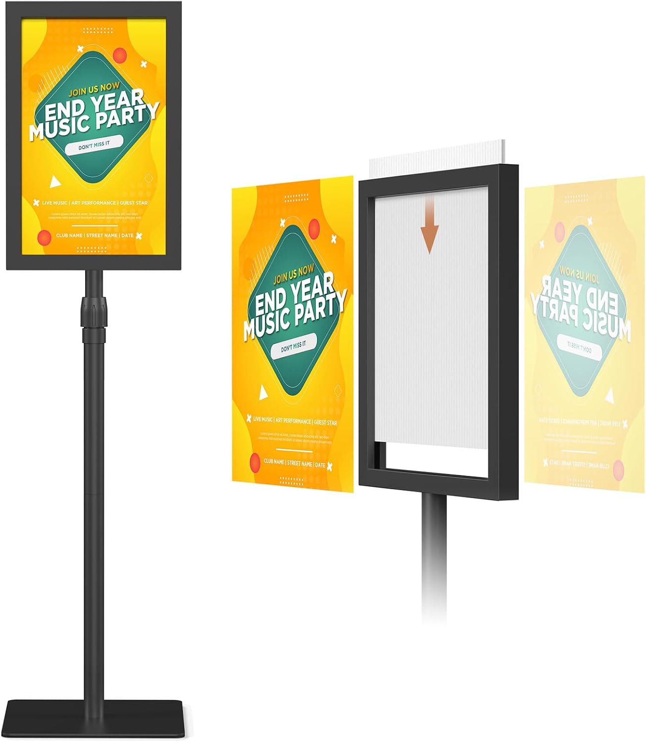 Adjustable Pedestal Sign Stand for 11x17 Display Needs