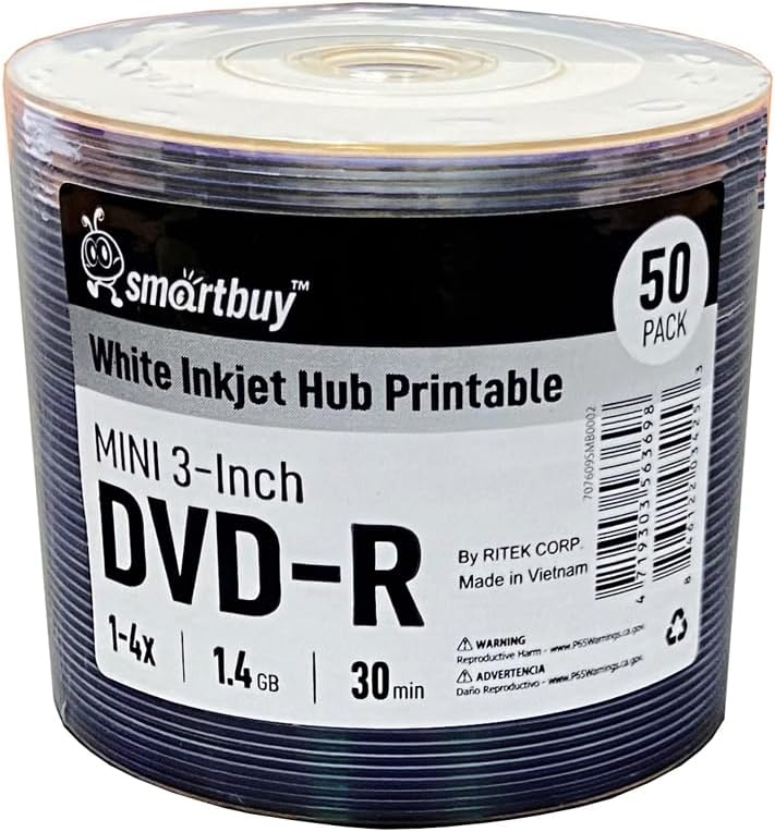 50 Pack Mini DVD-R Discs for Camcorders and Handycam Use