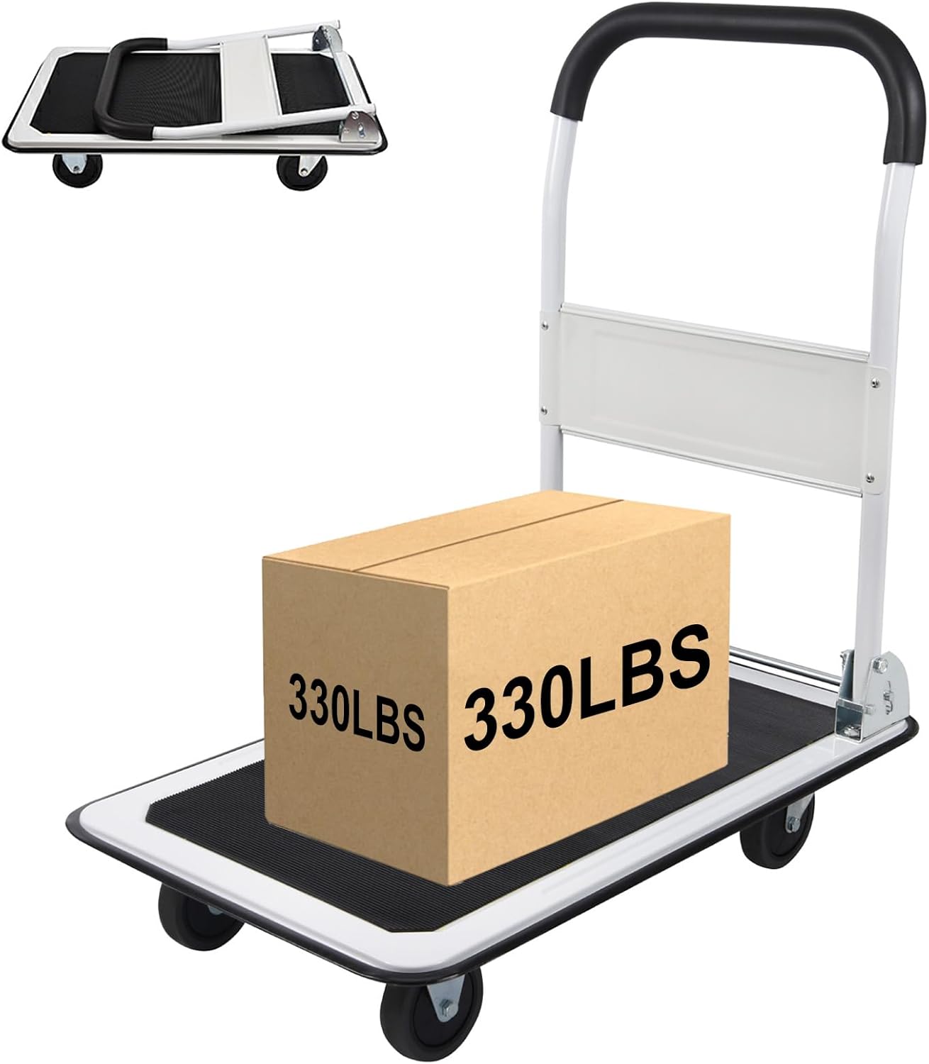 LEADALLWAY Foldable Push Cart with 330lbs Capacity and Wheels