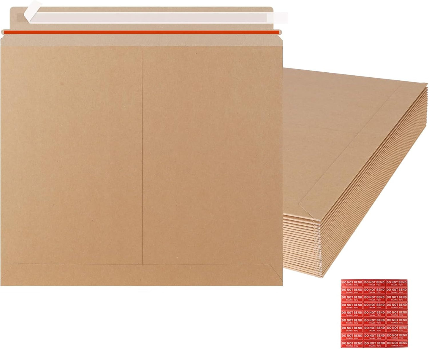 25 Pack 12.75x15 inch Kraft Rigid Mailers for Safe Shipping