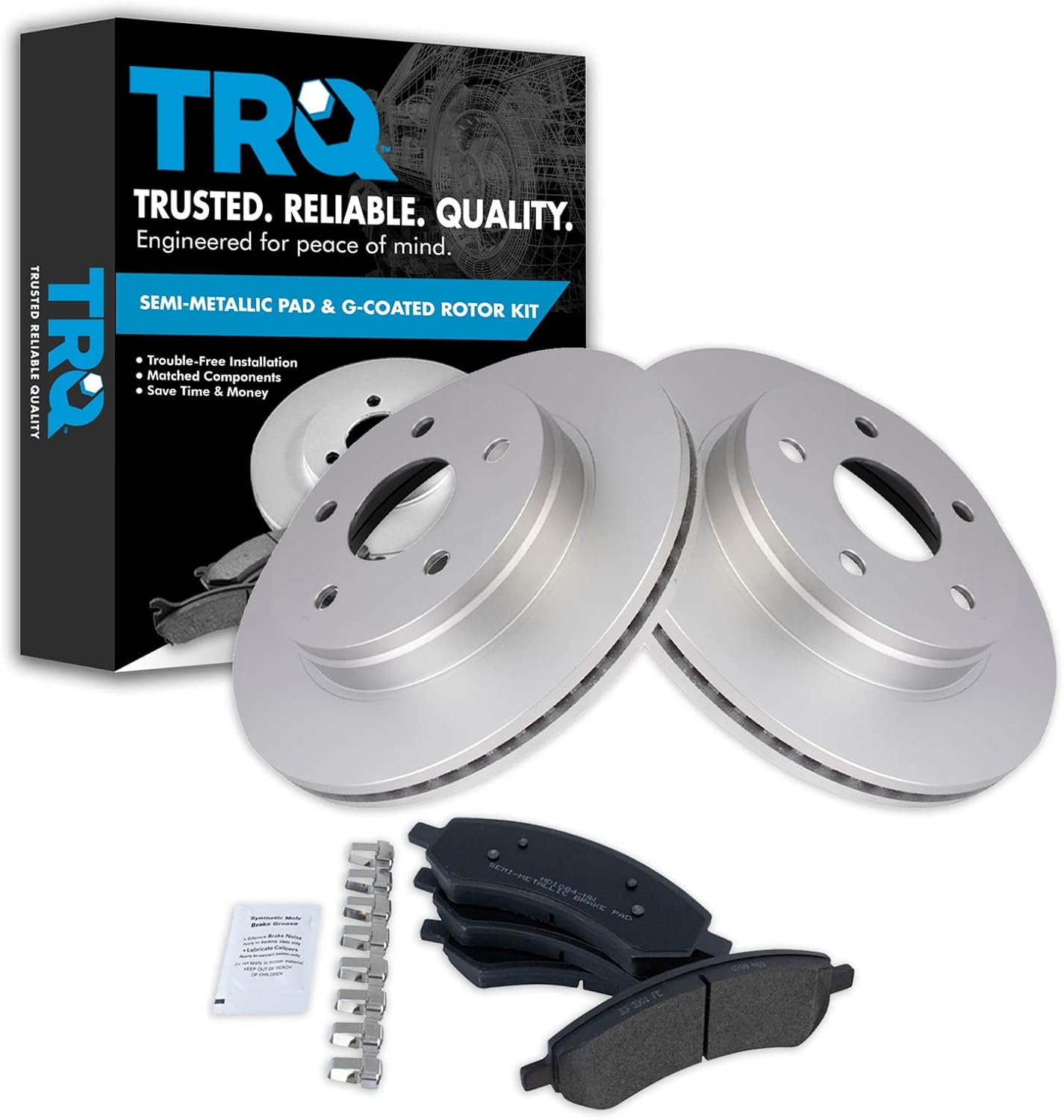 TRQ Front Brake Pad & Rotor Kit for Chrysler Aspen & Dodge