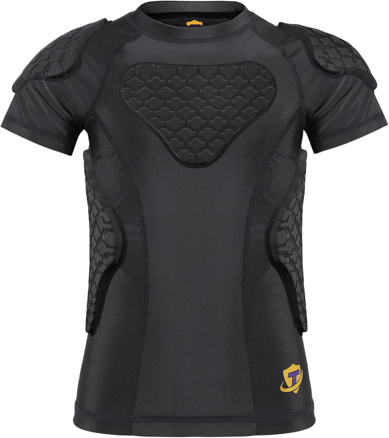 Youth Boys Football Rib Protector Padded Compression Shirt