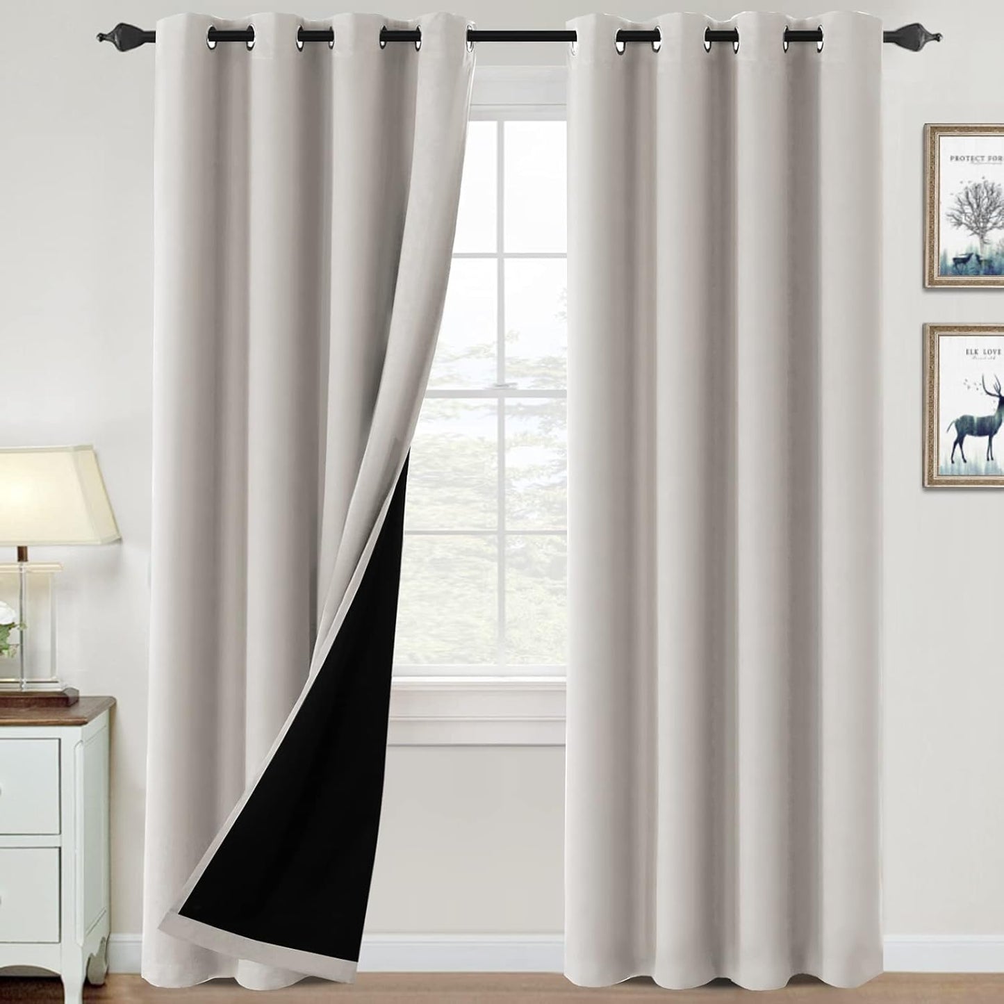 H.VERSAILTEX 100% Blackout Curtains for Bedroom and Living Room