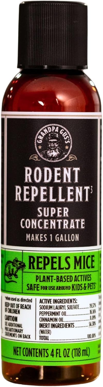 Powerful 1 Gallon Formula: Grandpa Gus's 4 oz Rodent Repellent