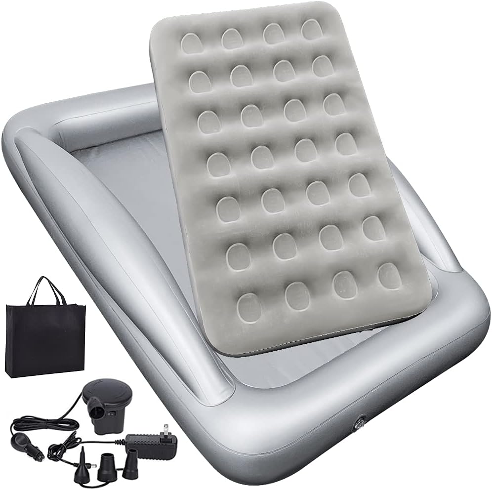 Inflatable Kids Travel Bed Set with Electric Pump for Comfort