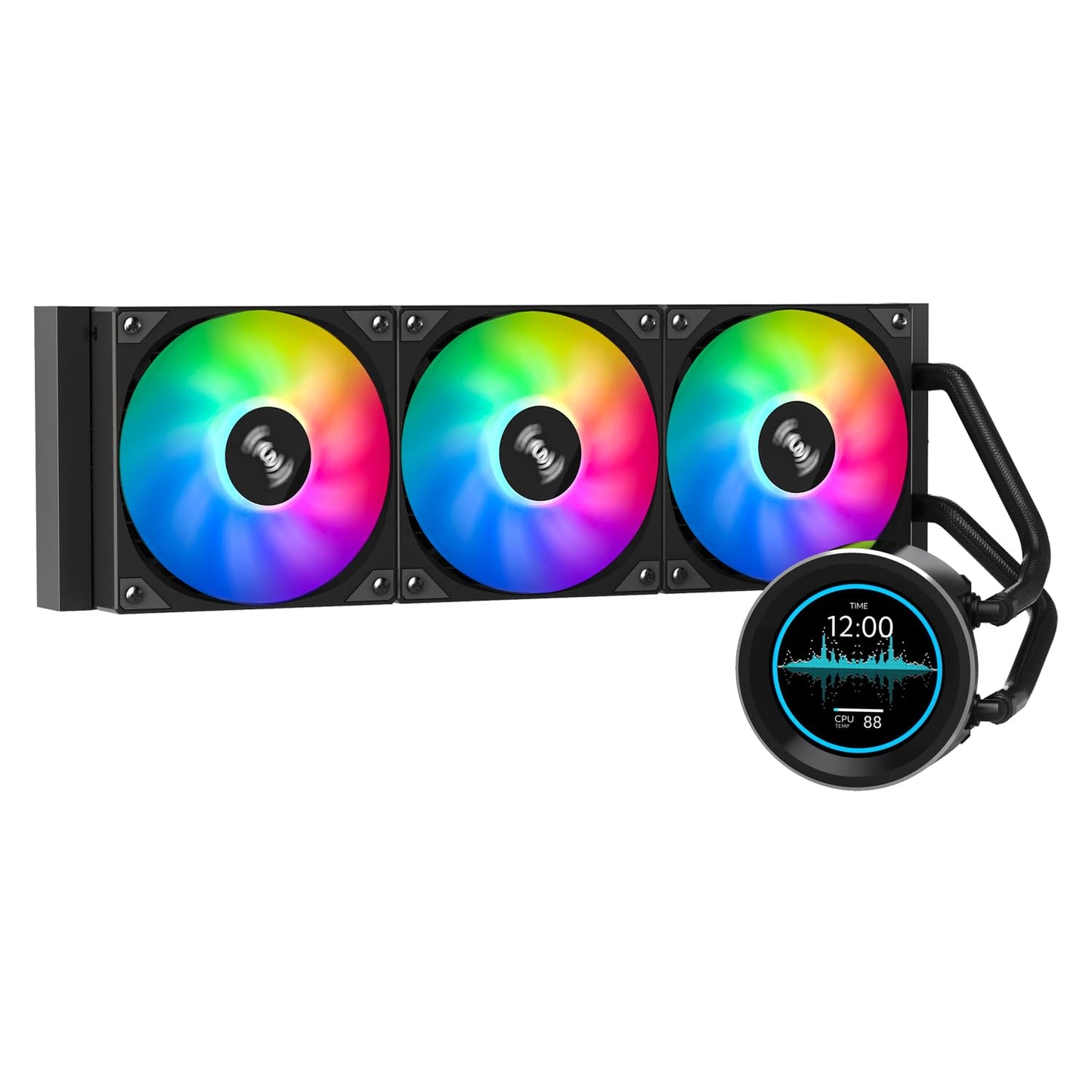 SAMA SM360 PRO Black Liquid Cooler with 2.8-inch LCD Display