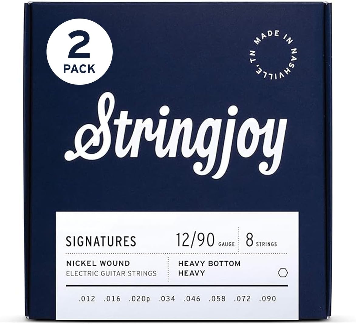 Stringjoy 8 String Heavy Bottom Nickel Electric Guitar Strings