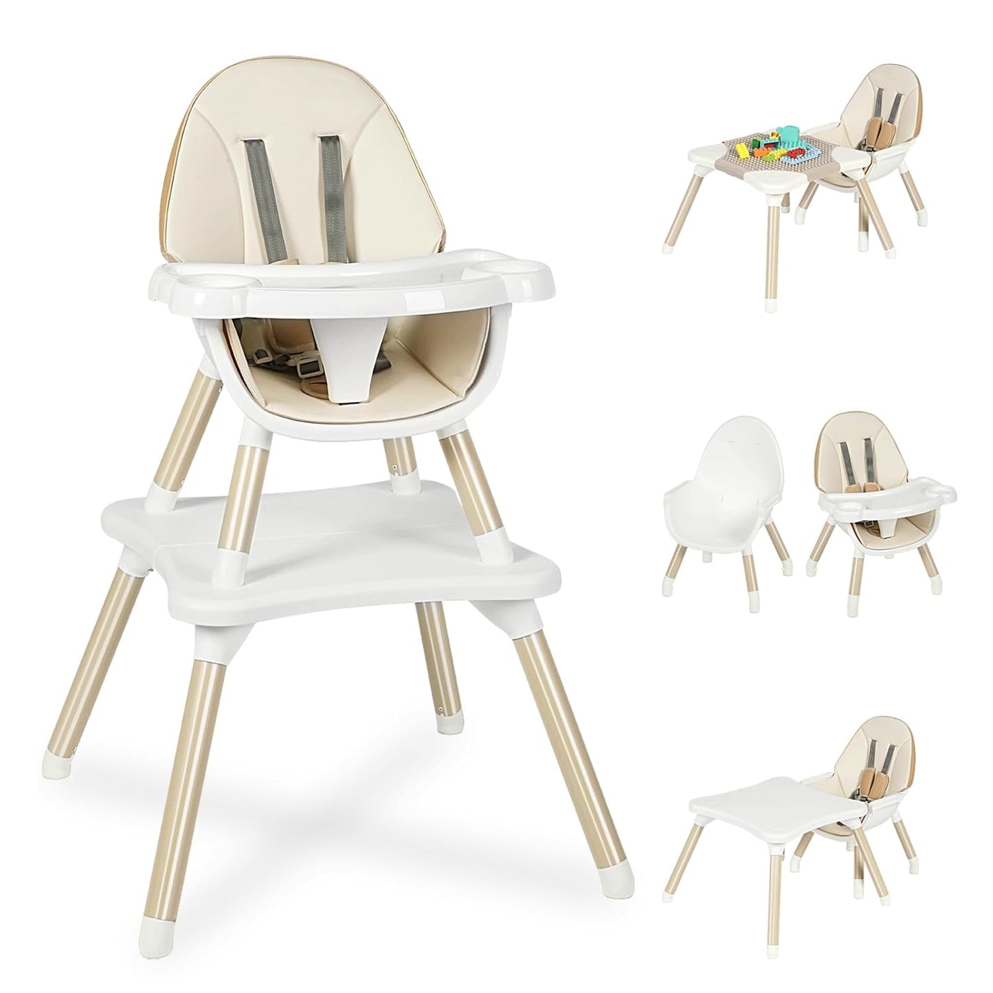 XueMi Baby High Chair: 6 in 1 Convertible, Ultimate Safety & Versatility!