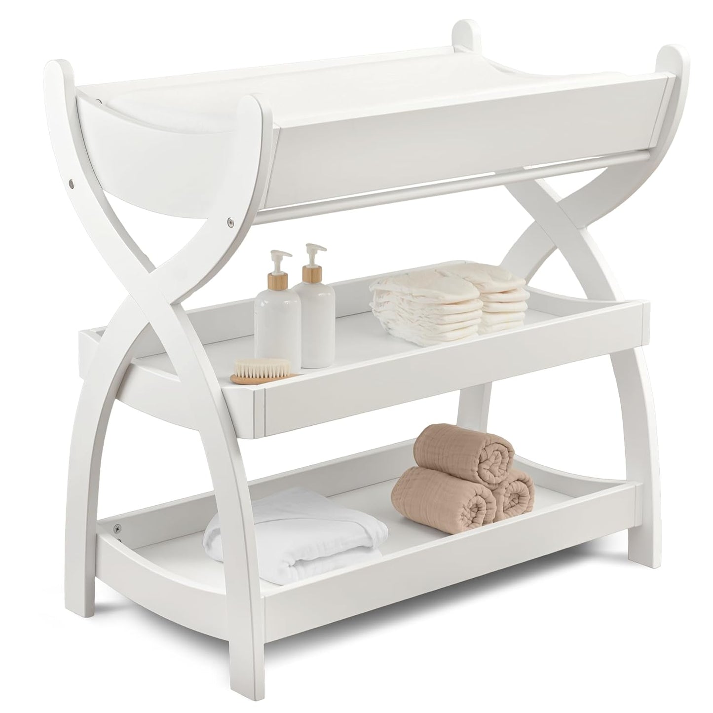 Comfy Cubs Baby Changing Table with Timeless Design and Storage