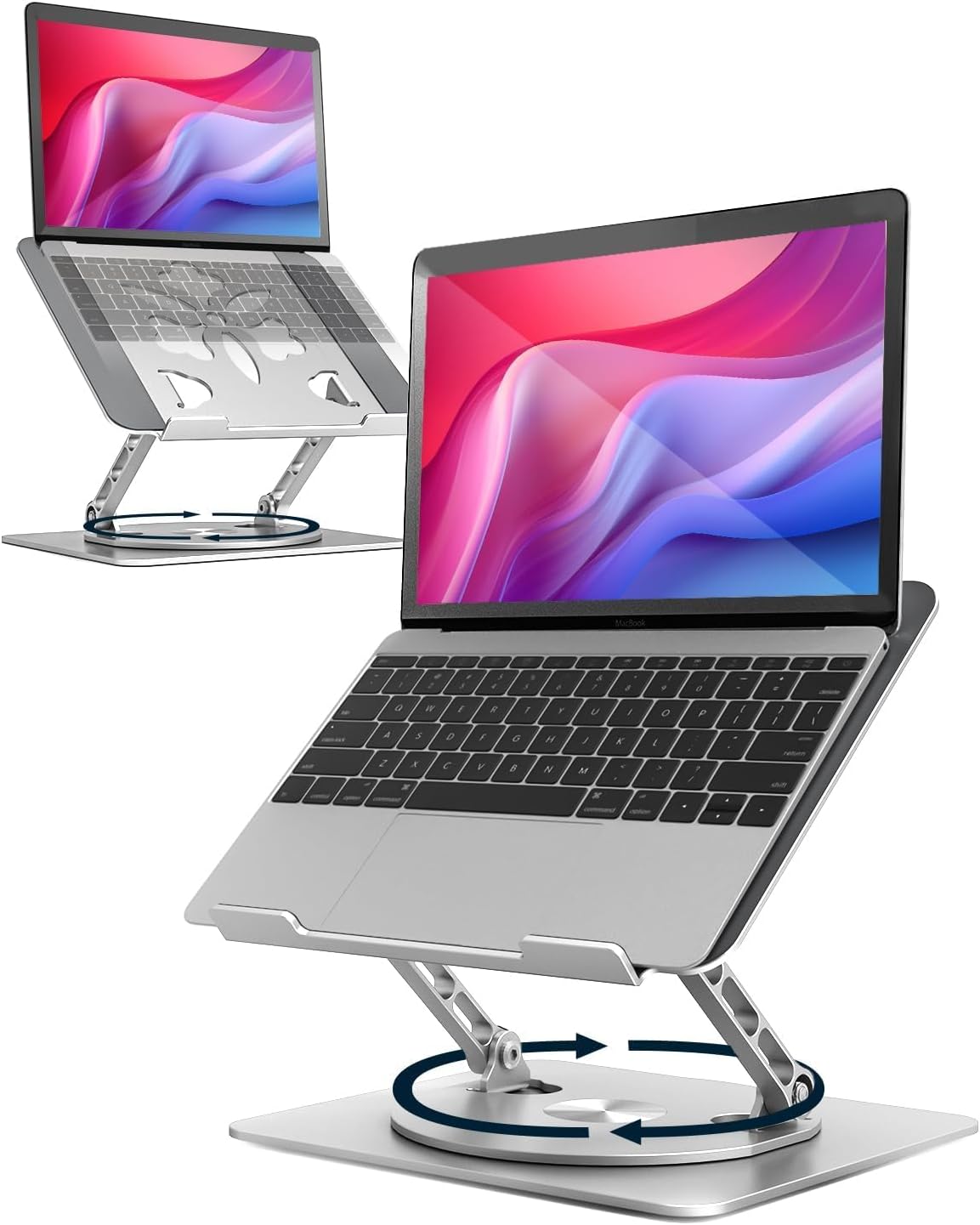 360 Rotating Aluminum Laptop Stand - Ergonomic & Portable Solution