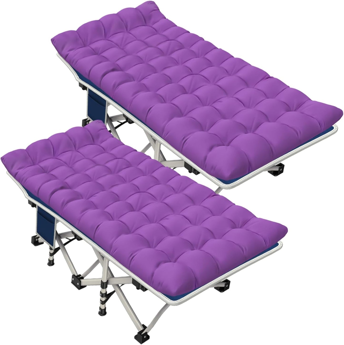 2 Pack Camping Cot with Comfortable Mattress for Sleeping