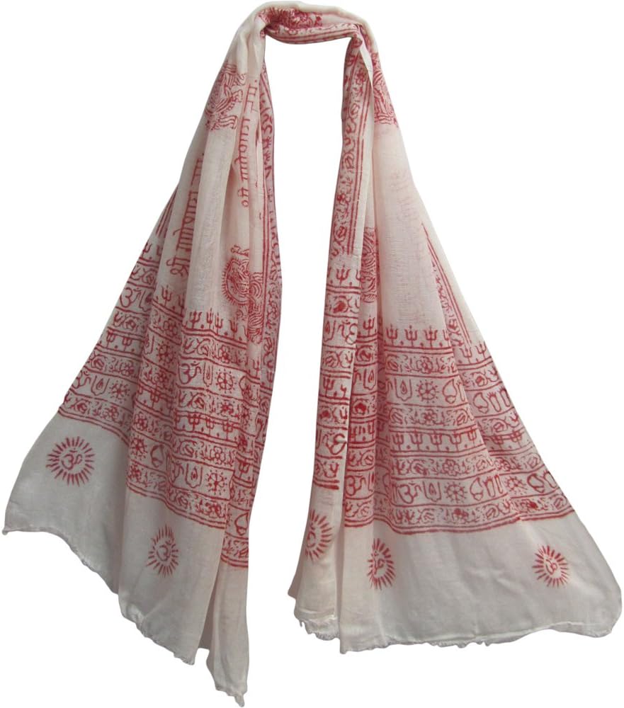 Om Mantra Block Print Scarf
