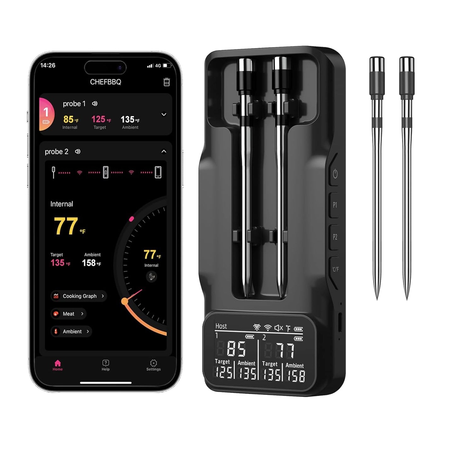 Bluetooth Smart Meat Thermometer for Perfect Grilling