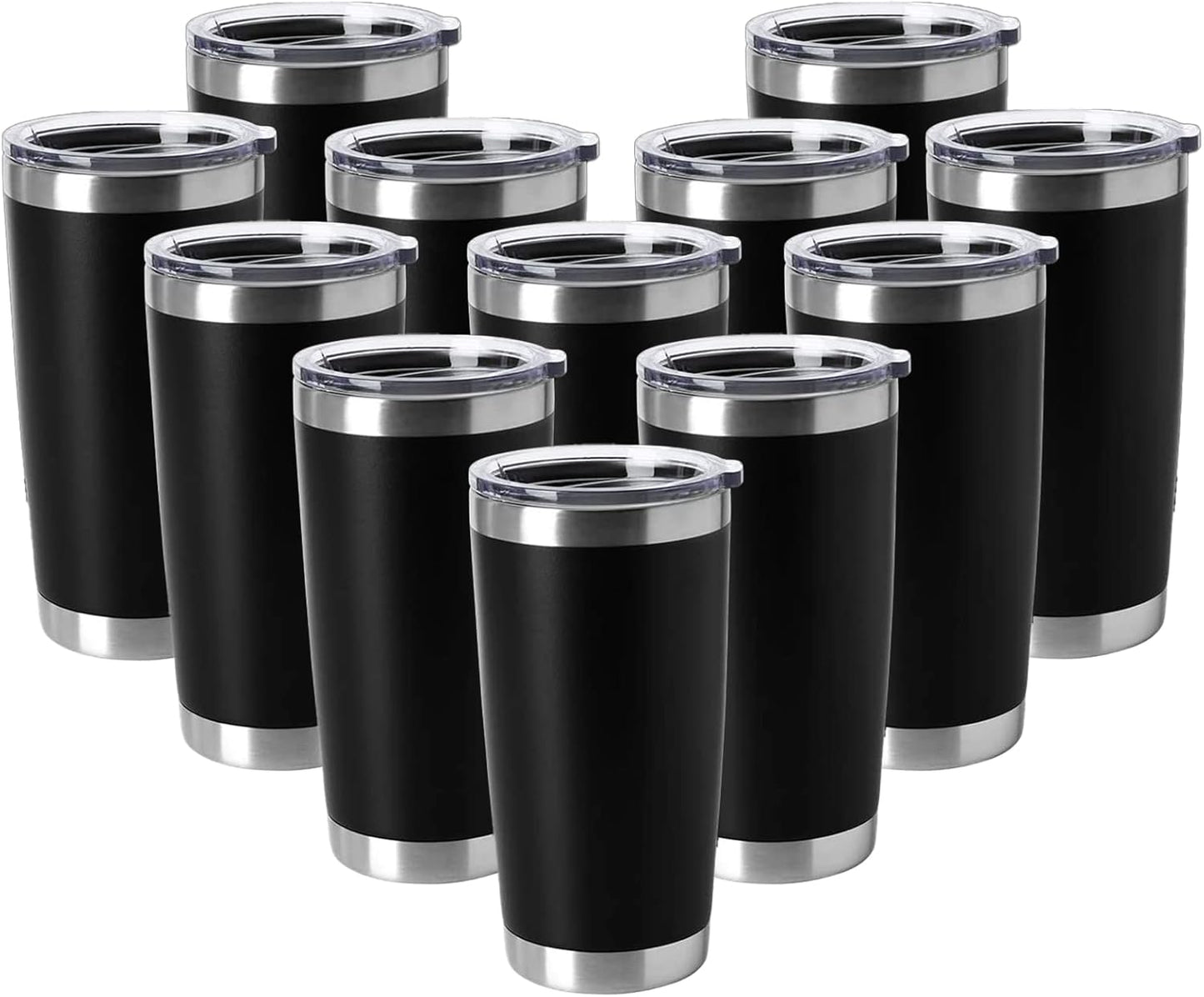 20oz Stainless Steel Tumblers for Hot and Cold Drinks - 12 Pack