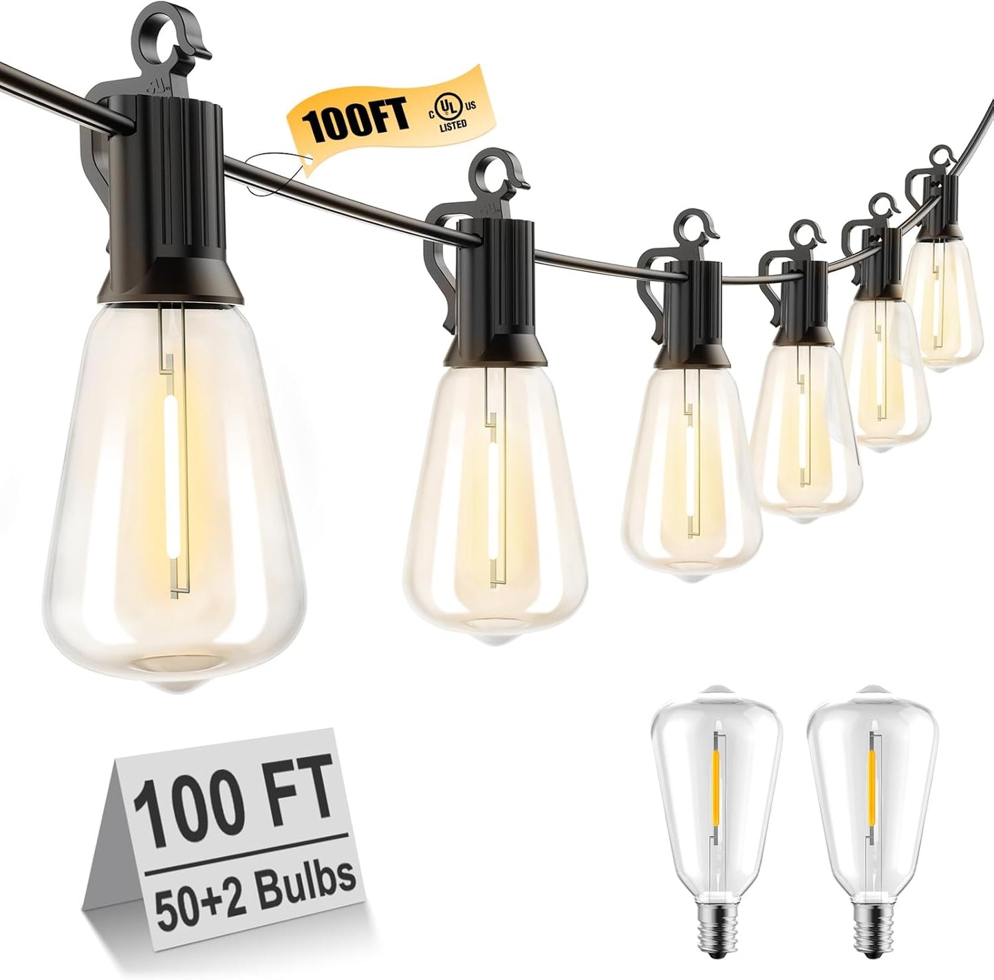 Brightown 100FT Outdoor String Lights for Patio and Garden Decor