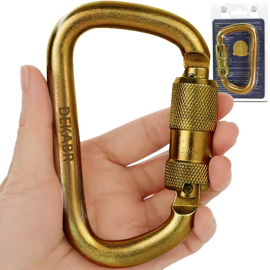 DEKABR Auto-Locking Climbing Carabiner - Ultra Strong 45KN for Rock Climbing!