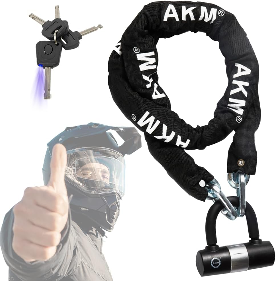 AKM Motorcycle Chain Lock 160cm Heavy Duty Anti-Theft Security