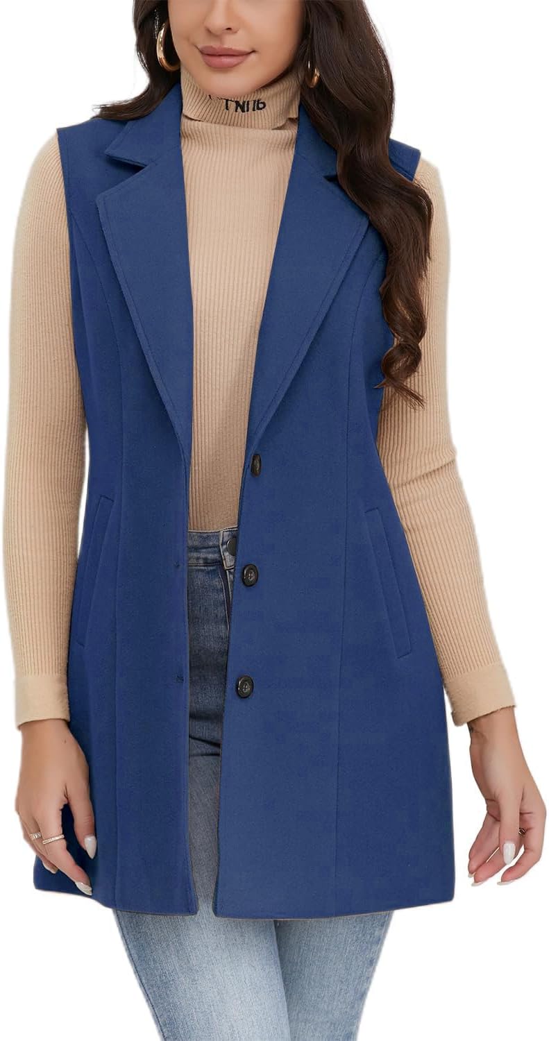 Plaid Vest for Women by IDEALSANXUN - Stylish Sleeveless Blazer
