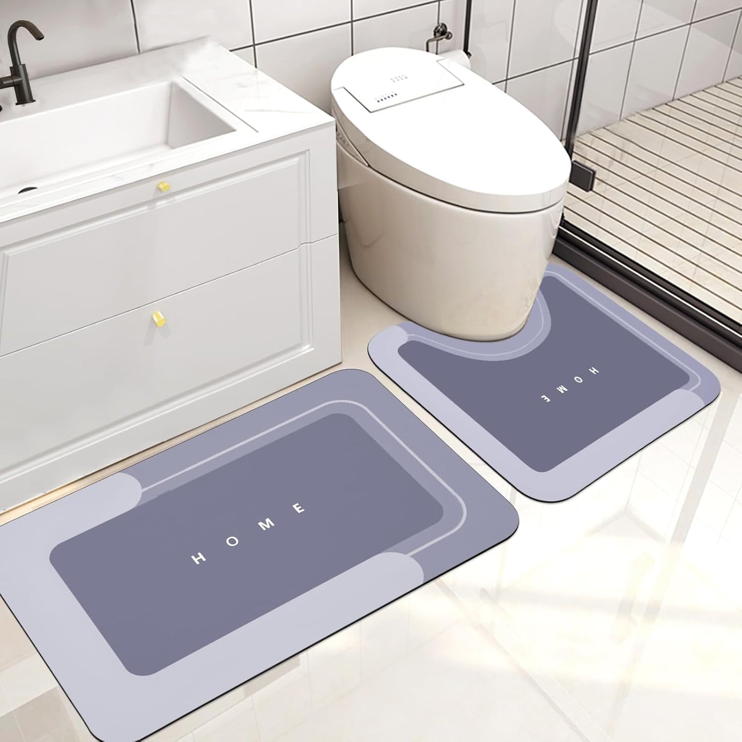 Super Absorbent Bath Mat Set for Quick Drying and Comfort