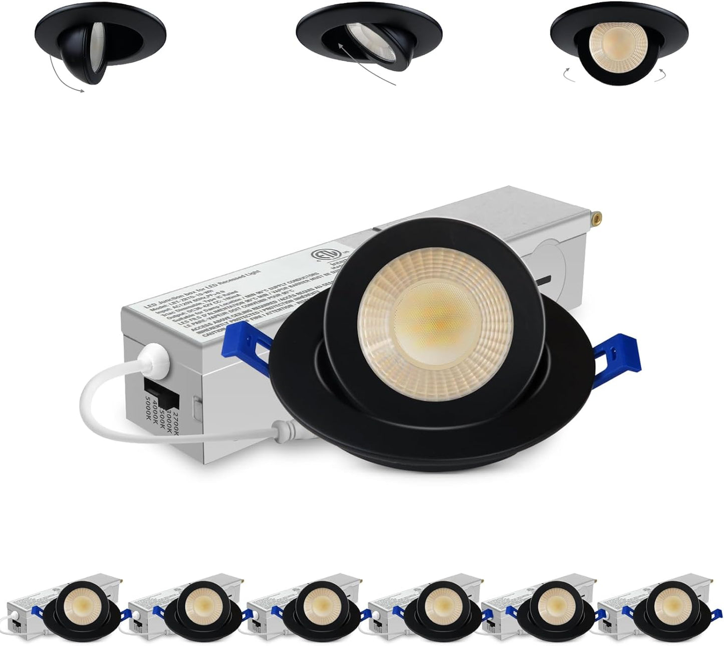 Adetu 2 Inch 5CCT Gimbal Black Led Recessed Lighting Review