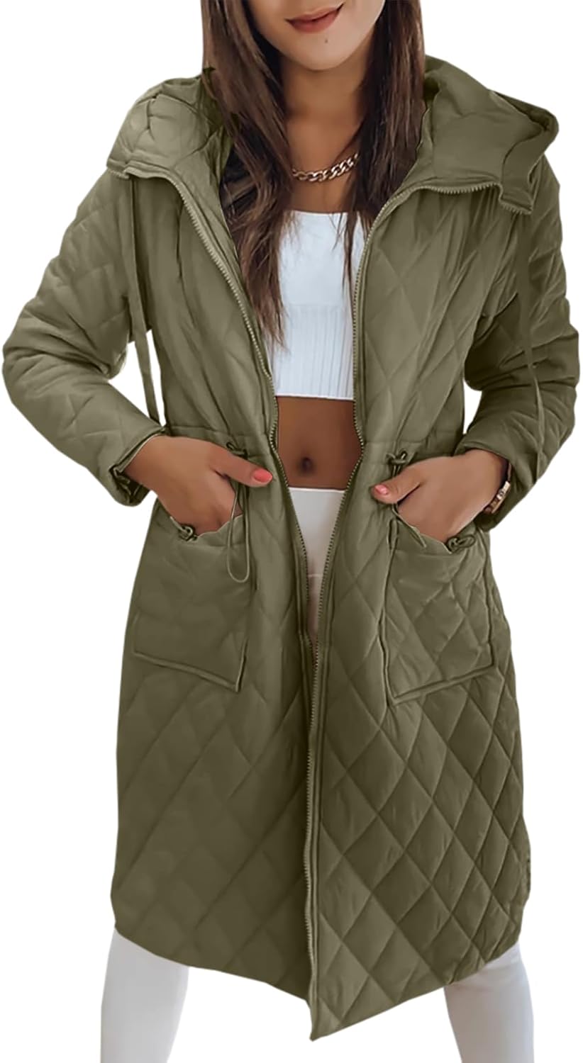 Imily Bela Womens Long Quilted Puffer Jacket for Winter Style