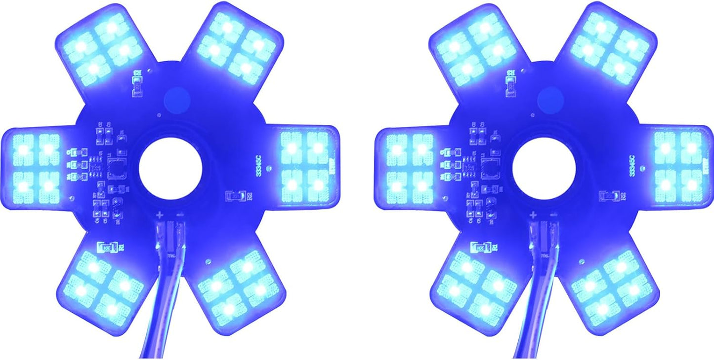2PCS Air Cleaner LED Light for Trucks and RVs - Blue Hex Style
