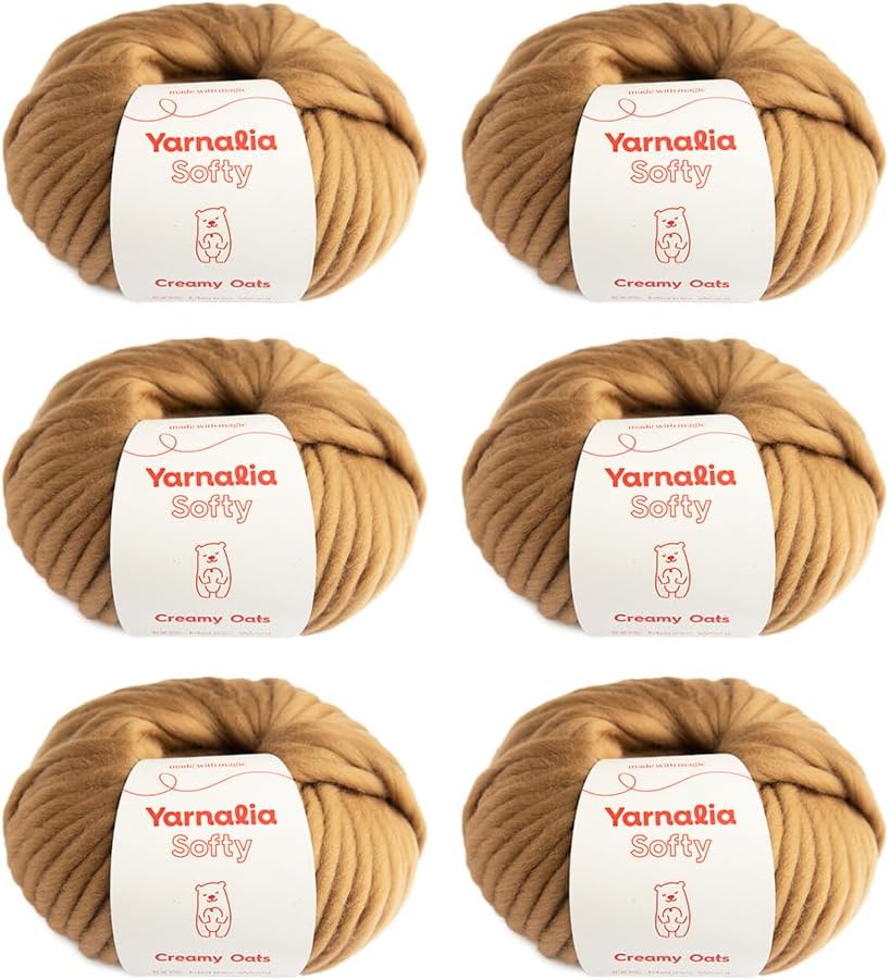 Softy Yarn Bulky Weight 6-Pack for Cozy Knitting & Crocheting