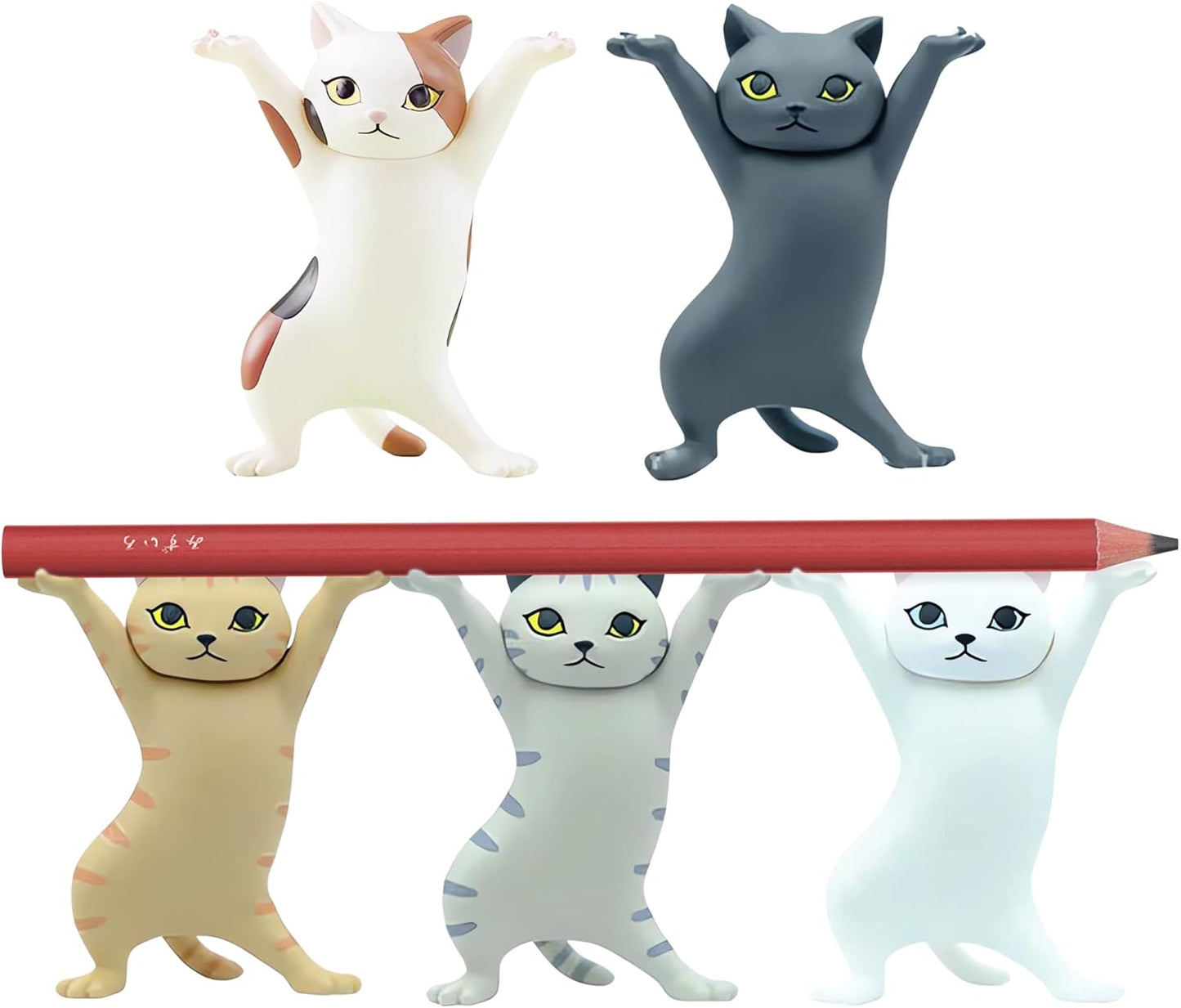 Kawaii Dancing Cat Pen Holders - Set of 5 - Brighten Your Desk!