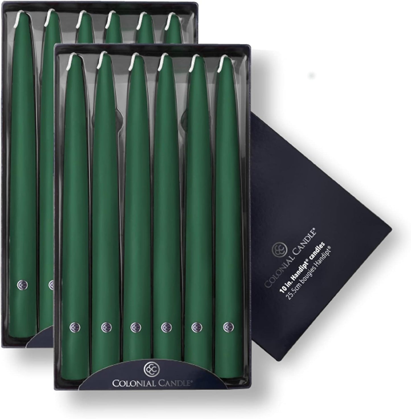 Elegant Hand-Dipped Evergreen Taper Candles for Any Occasion