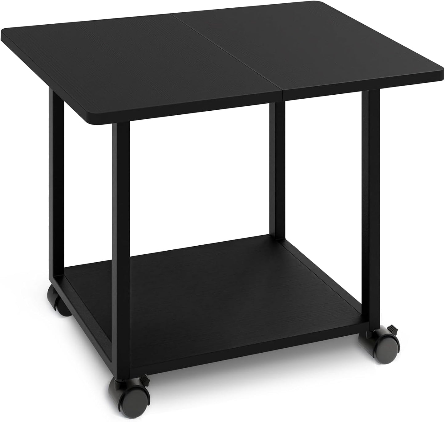 Large 2-Tier Rolling Printer Cart with Wheels for Home Office
