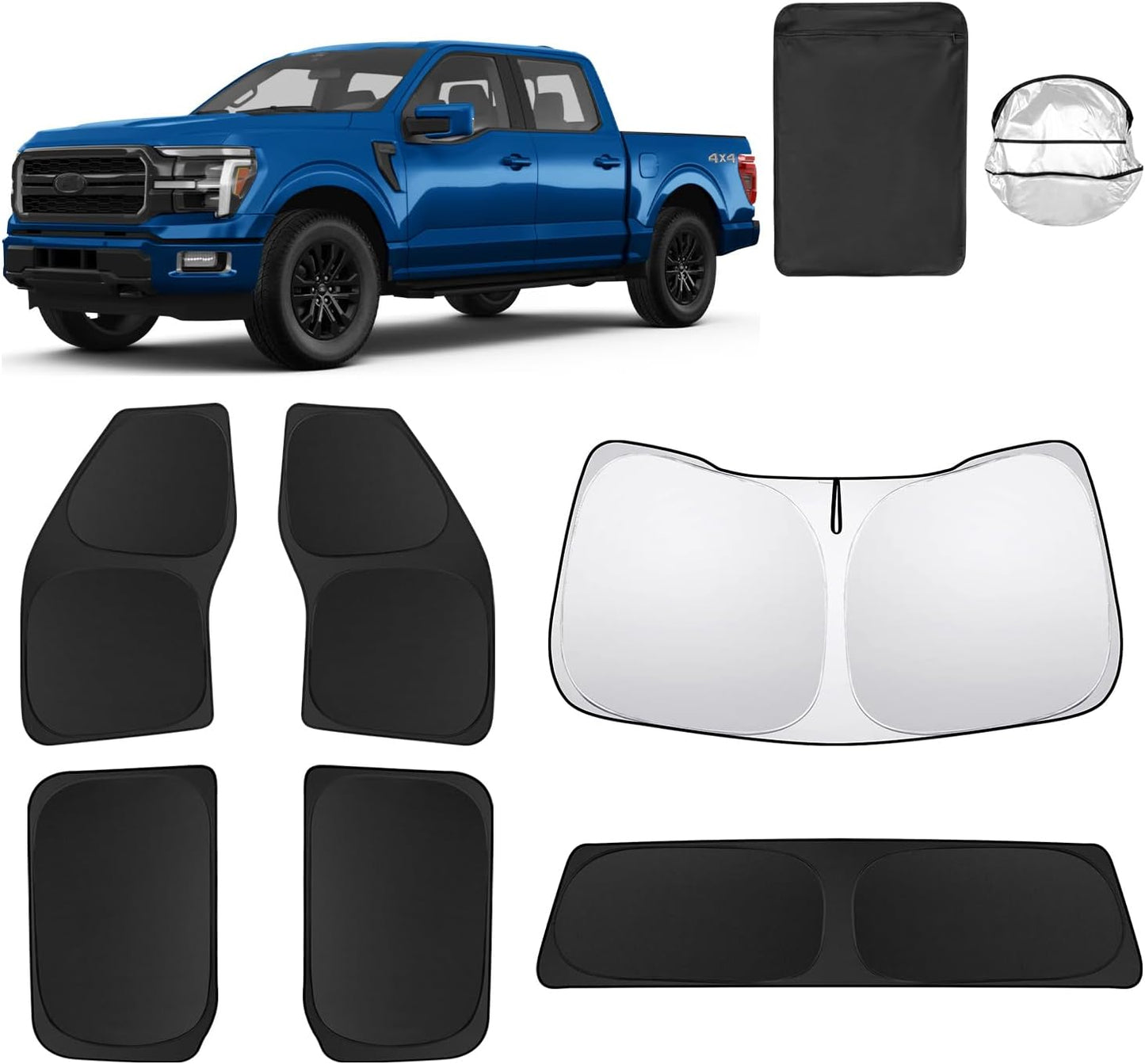 6pcs Car Window Shades for Ford F150 4Door 2021-2025