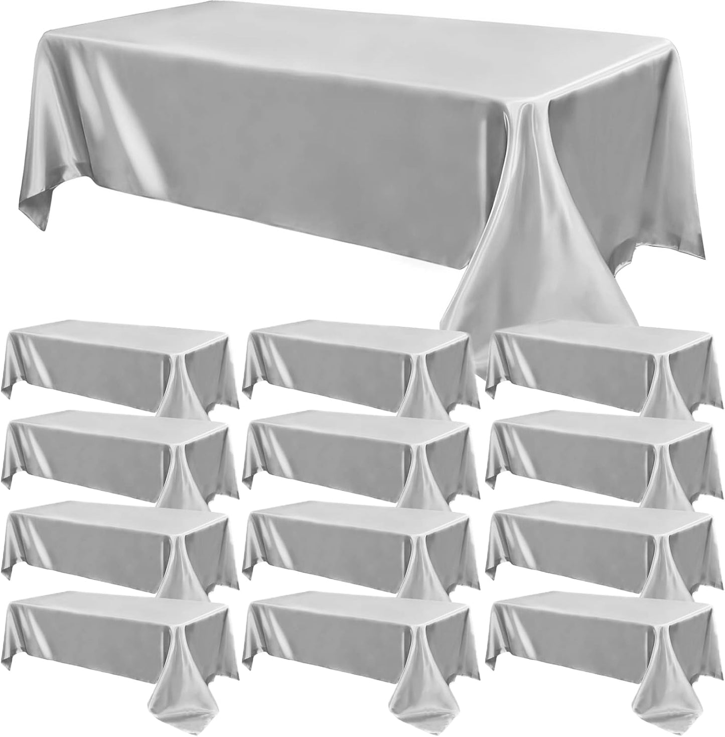 12 Pack Satin Polyester Tablecloths for Elegant Events