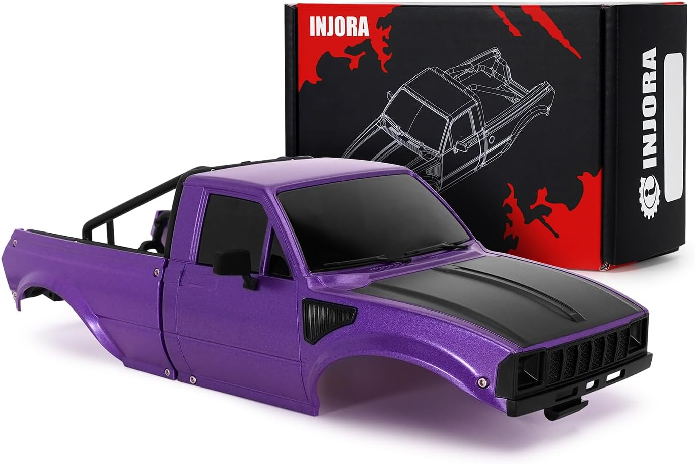 INJORA IR60 Pickup Hard Body Shell with Bed Rack for 1/18 RC Crawler