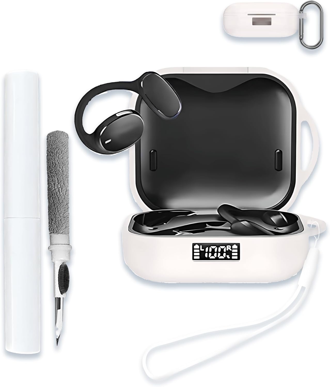 Shock-Absorbing Silicone Case for TOZO OpenEgo Headphones, White