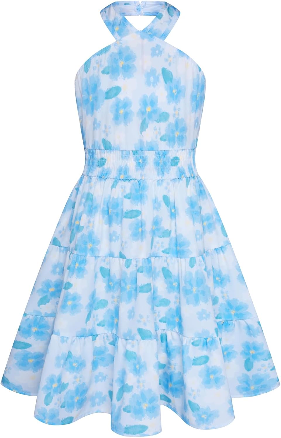 GRACE KARIN Girls Summer Dress Off Shoulder Floral A-line Midi