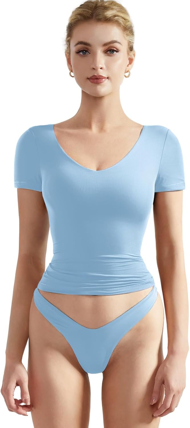 SUUKSESS Women Double Lined Fitted Basic Tee for Stylish Comfort