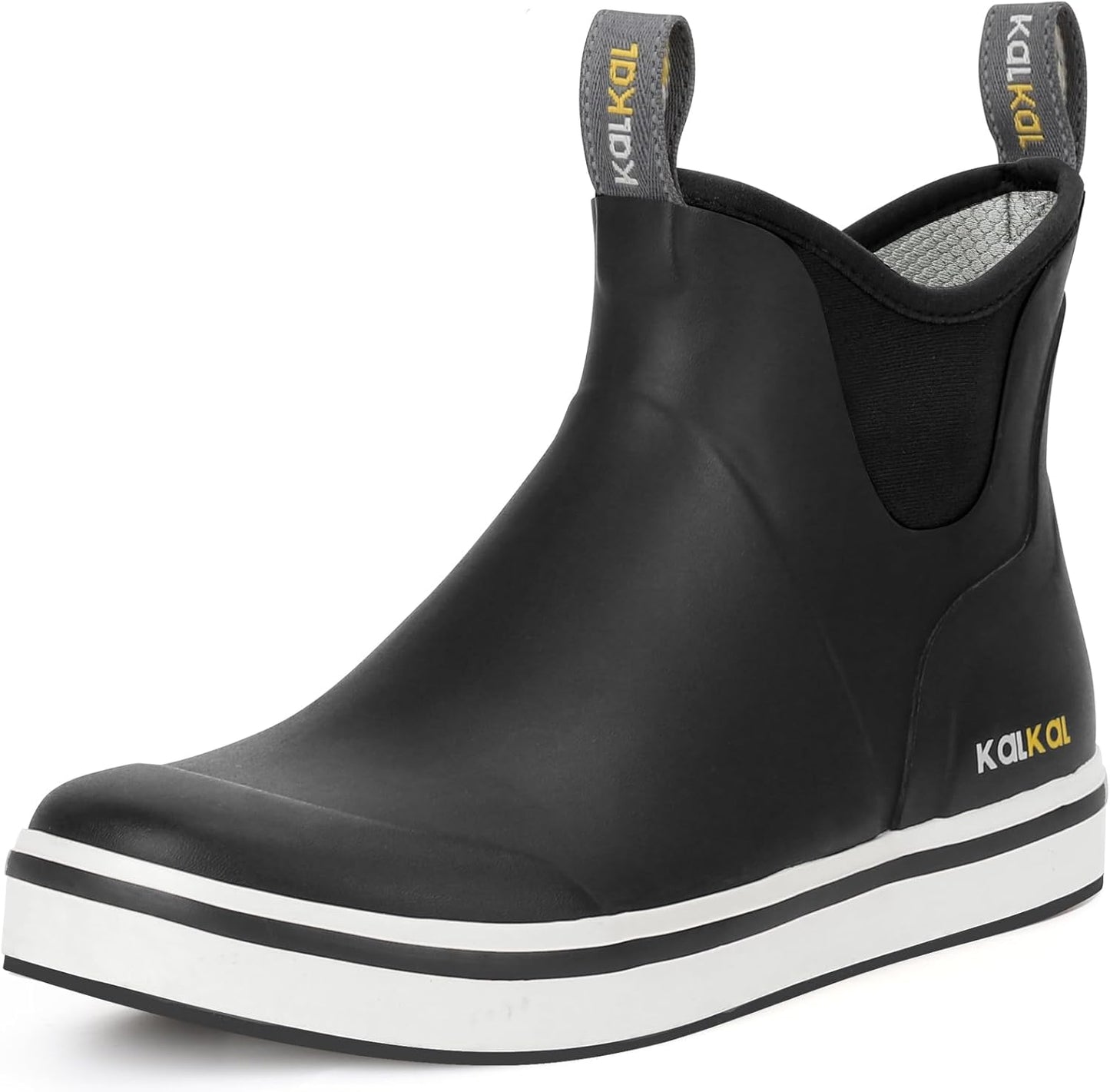 Kalkal Men's Deck Boots: Waterproof Fishing Rain Boots for Comfort