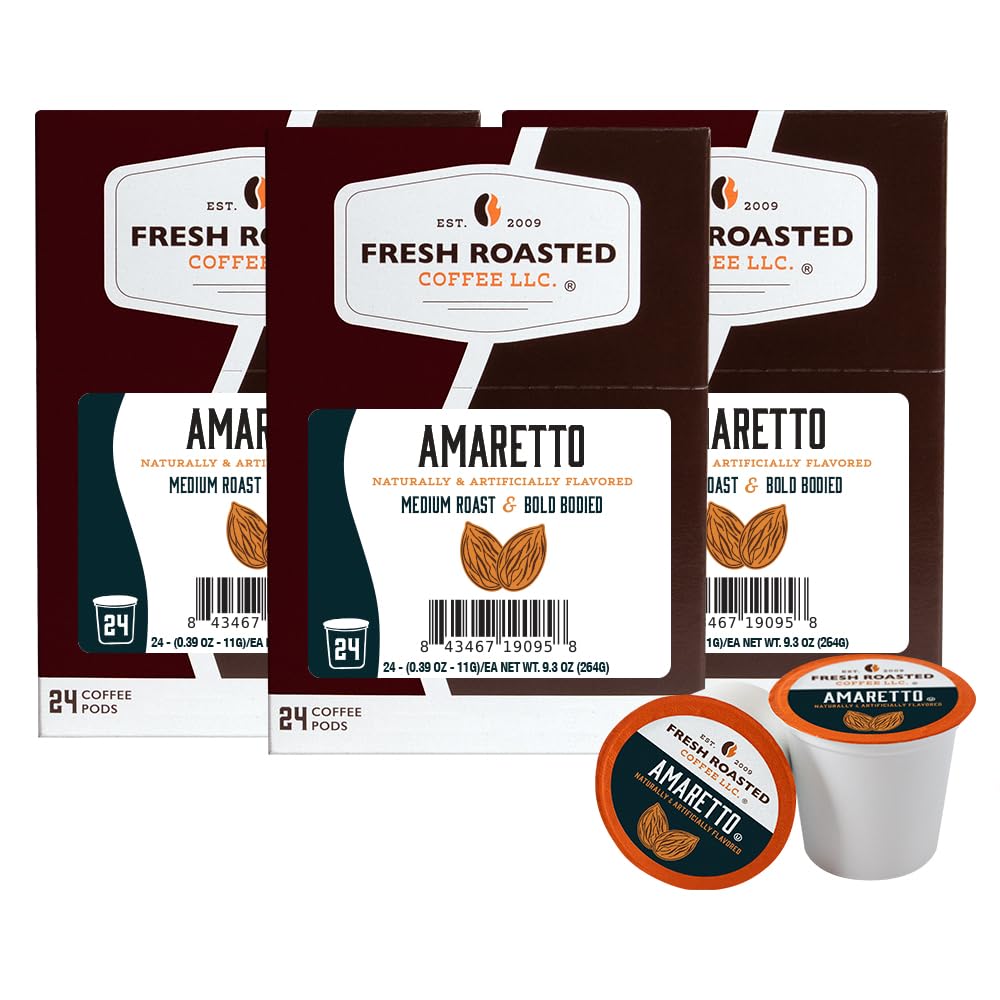 Fresh Roasted Coffee Amaretto Flavored Coffee Pods 72 Count
