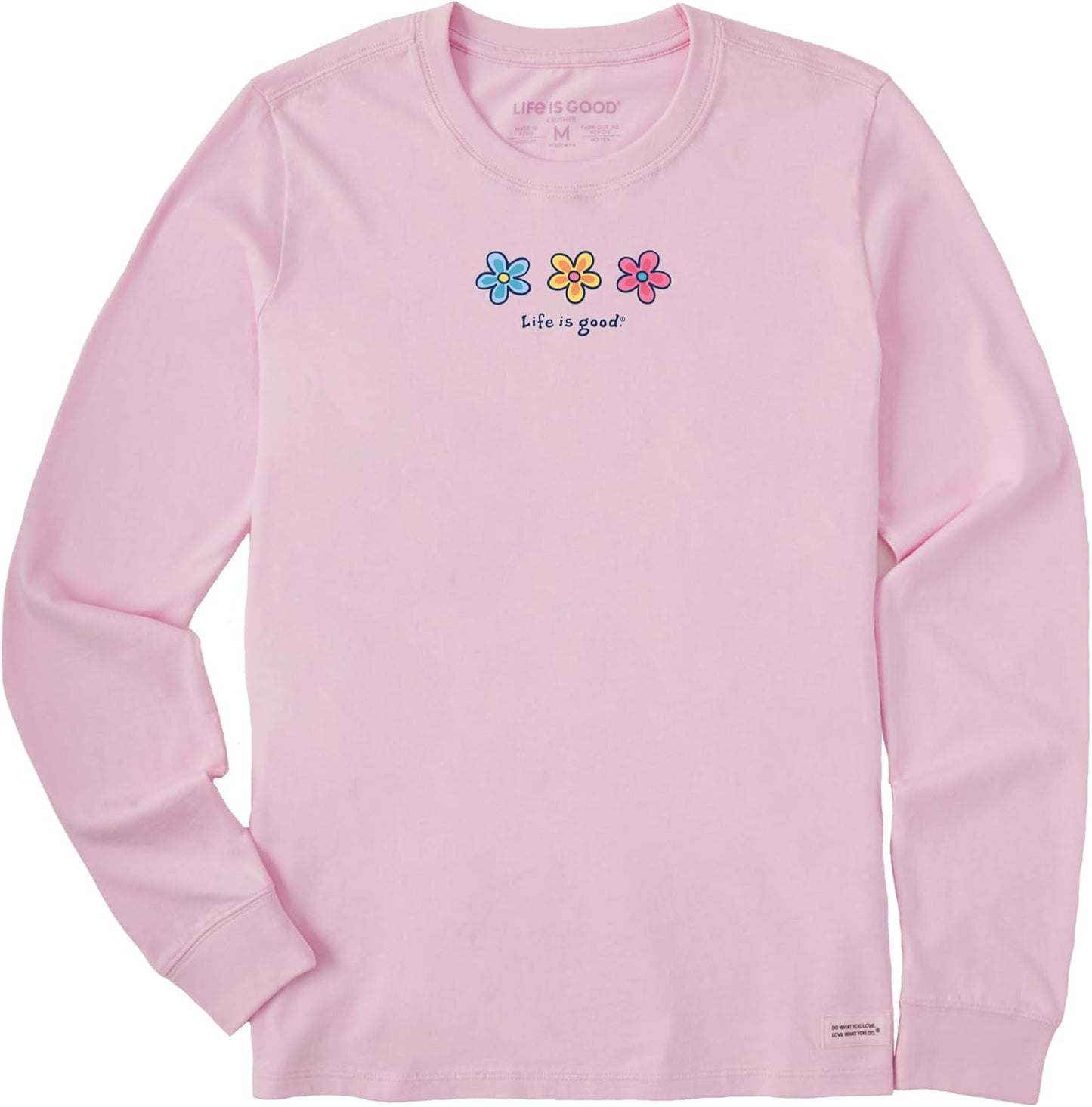 Life is Good Women's Long Sleeve Crusher Tee with Daisies